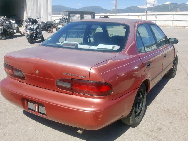 1Y1SK5267VZ418393 - 1997 GEO PRIZM BASE წითელი ფოტო 4