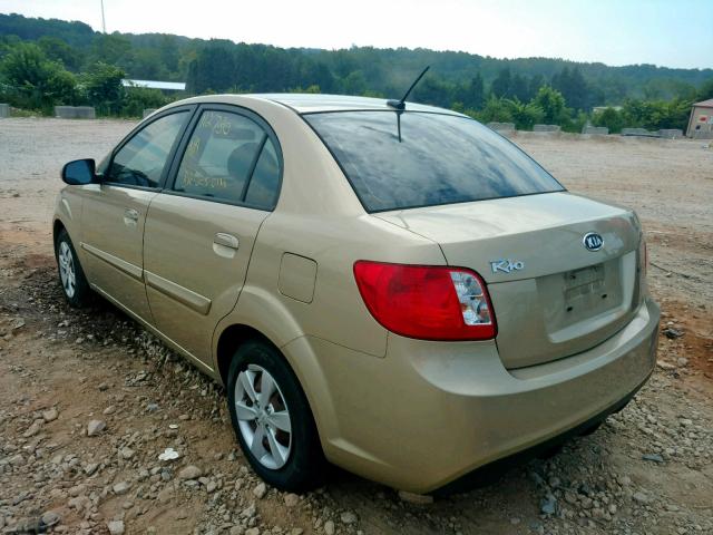 KNADH4A37A6598609 - 2010 KIA RIO LX GOLD photo 3