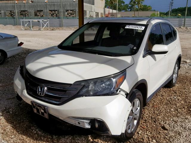 5J6RM4H7XEL116665 - 2014 HONDA CR-V EXL WHITE photo 2