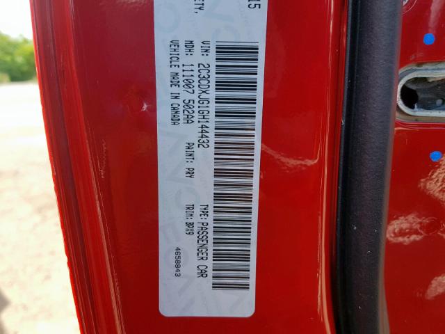 2C3CDXJG1GH144432 - 2016 DODGE CHARGER SX RED photo 10