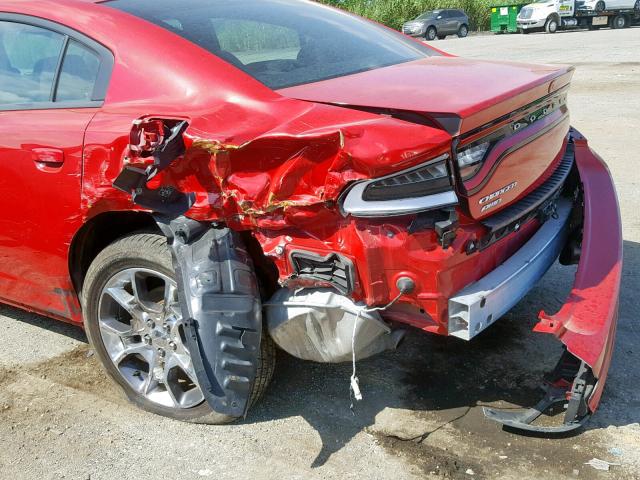 2C3CDXJG1GH144432 - 2016 DODGE CHARGER SX RED photo 9