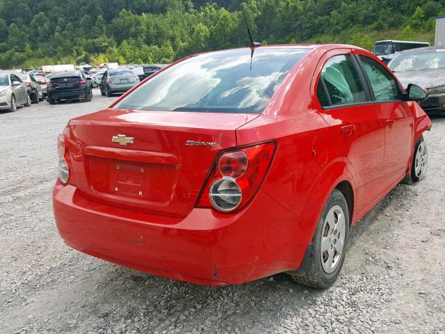 1G1JA5SH0E4156498 - 2014 CHEVROLET SONIC LS RED photo 4