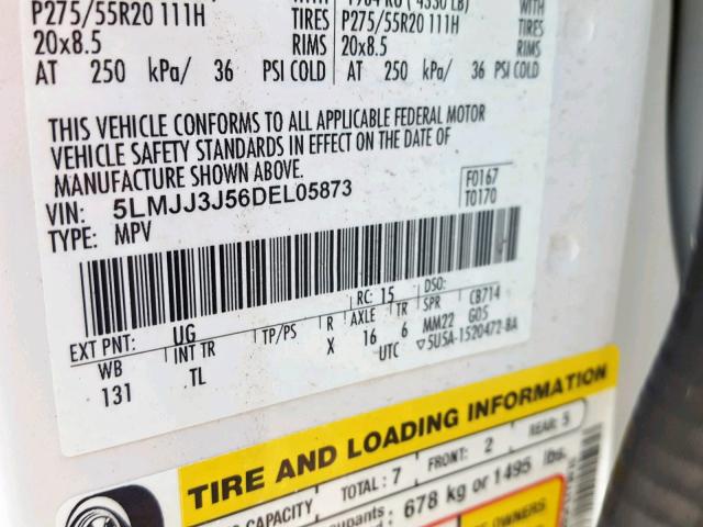 5LMJJ3J56DEL05873 - 2013 LINCOLN NAVIGATOR WHITE photo 10