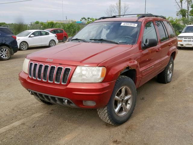 1J8GW68J02C258607 - 2002 JEEP GRAND CHER RED photo 2