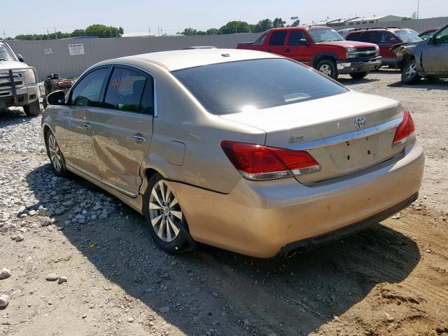 4T1BK3DB7BU373981 - 2011 TOYOTA AVALON BAS GOLD photo 3