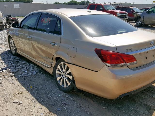 4T1BK3DB7BU373981 - 2011 TOYOTA AVALON BAS GOLD photo 9