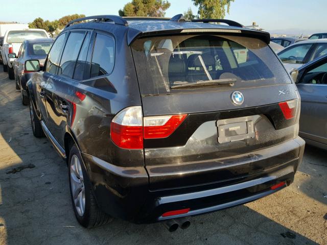 WBXPC93479WJ26653 - 2009 BMW X3 XDRIVE3 BLACK photo 3