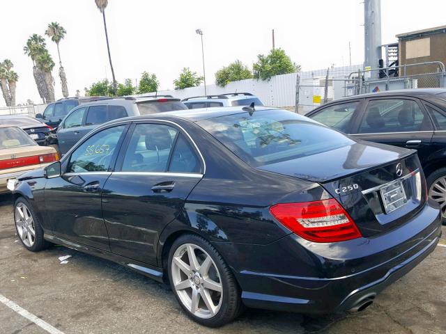 WDDGF4HB9CA619498 - 2012 MERCEDES-BENZ C 250 BLACK photo 3