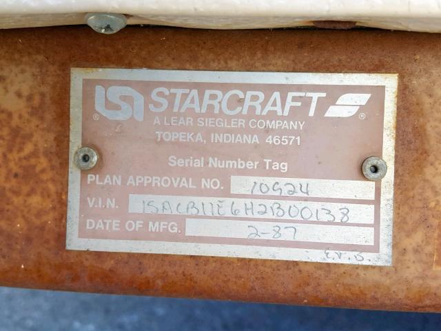 1SACB11E6H2B00138 - 1989 STAR CAMP TRAIL BEIGE photo 10