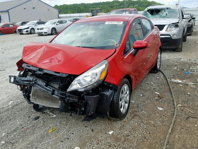 KNADM4A35F6460411 - 2015 KIA RIO LX RED photo 2