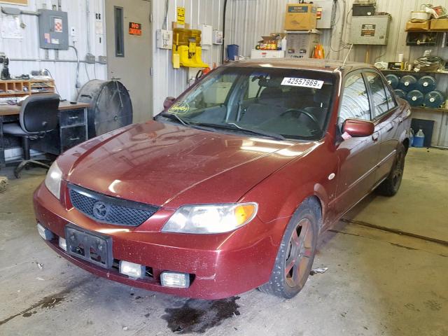 JM1BJ226730148699 - 2003 MAZDA PROTEGE DX MAROON photo 2