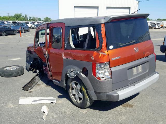 5J6YH28544L013792 - 2004 HONDA ELEMENT EX ORANGE photo 3