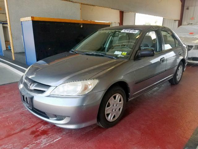 1HGES16385L010306 - 2005 HONDA CIVIC DX V GRAY photo 2