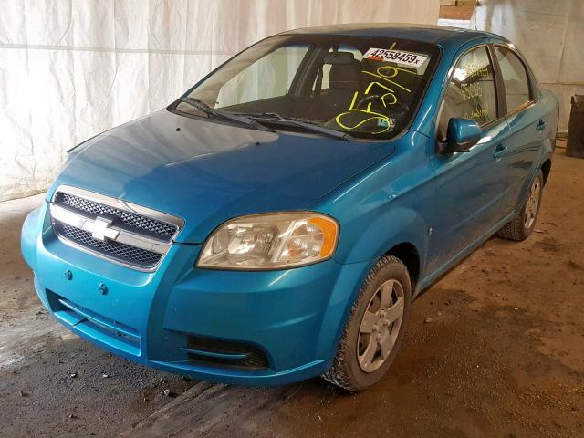 KL1TD56E89B348266 - 2009 CHEVROLET AVEO LS TURQUOISE photo 2