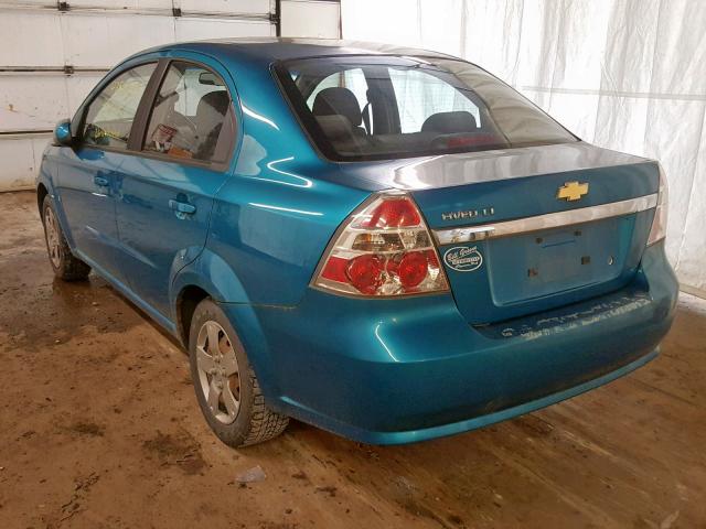 KL1TD56E89B348266 - 2009 CHEVROLET AVEO LS TURQUOISE photo 3