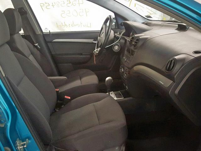 KL1TD56E89B348266 - 2009 CHEVROLET AVEO LS TURQUOISE photo 5