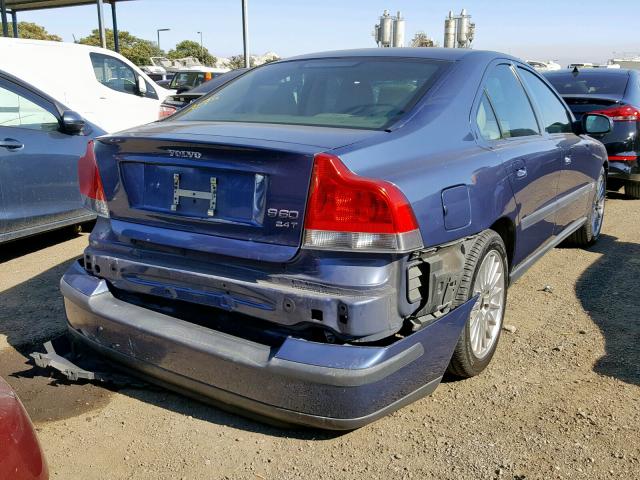 YV1RS58D522170443 - 2002 VOLVO S60 2.4T BLUE photo 4