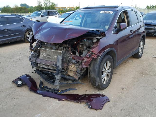 5J6RM4H73EL029674 - 2014 HONDA CR-V EXL MAROON photo 2