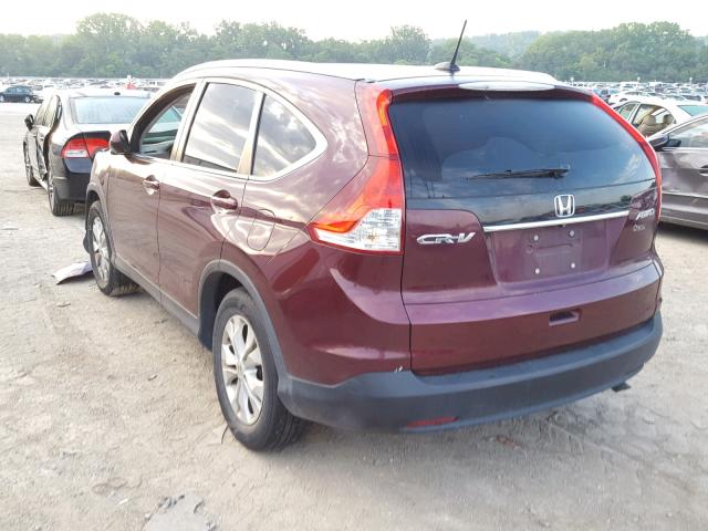 5J6RM4H73EL029674 - 2014 HONDA CR-V EXL MAROON photo 3