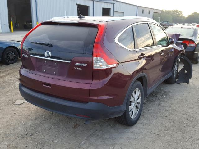 5J6RM4H73EL029674 - 2014 HONDA CR-V EXL MAROON photo 4