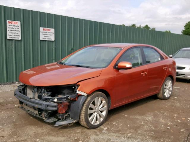 KNAFW4A34A5230604 - 2010 KIA FORTE SX ORANGE photo 2