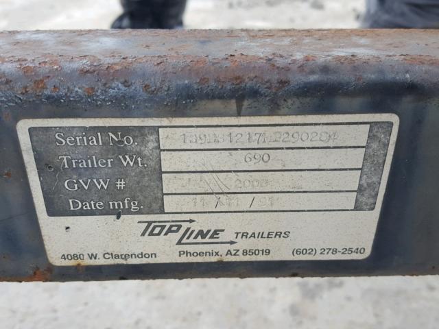 1S9ES1217MP290284 - 1991 TOP TRAILER WHITE photo 10