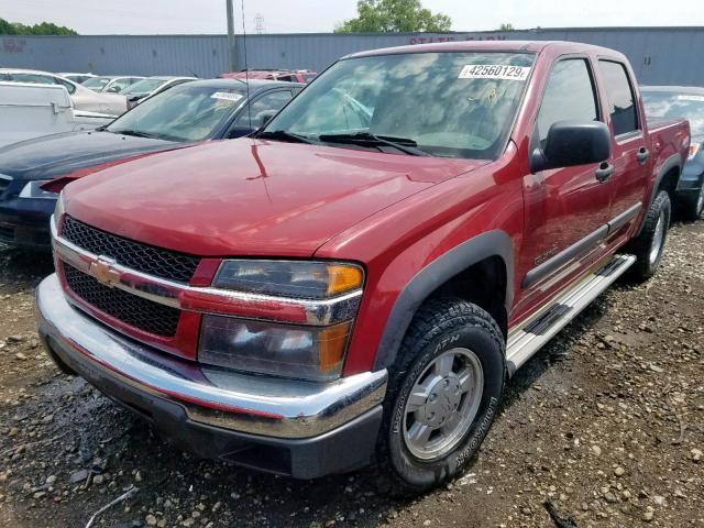 1GCDT136758185011 - 2005 CHEVROLET COLORADO MAROON photo 2