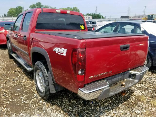 1GCDT136758185011 - 2005 CHEVROLET COLORADO MAROON photo 3