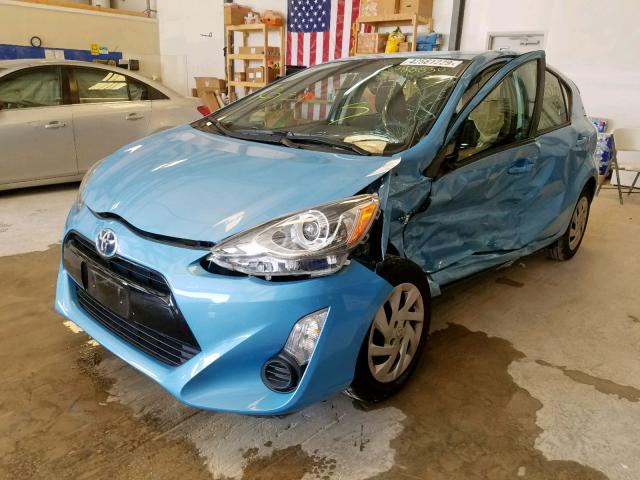 JTDKDTB35F1088830 - 2015 TOYOTA PRIUS C BLUE photo 2