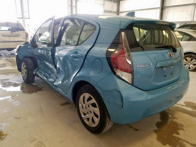 JTDKDTB35F1088830 - 2015 TOYOTA PRIUS C BLUE photo 3