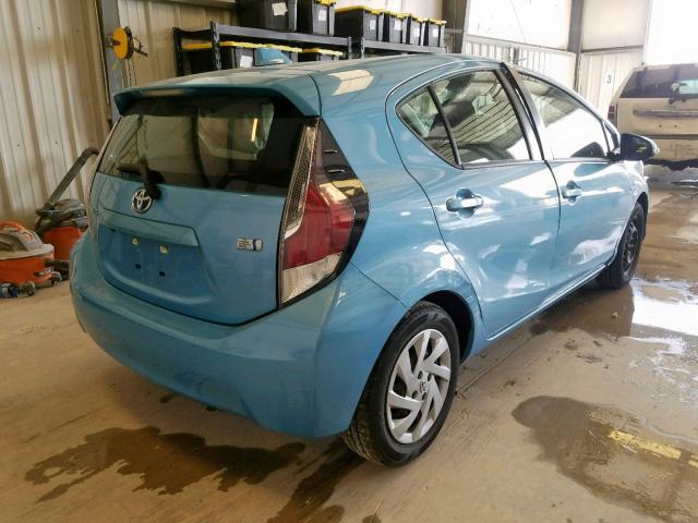 JTDKDTB35F1088830 - 2015 TOYOTA PRIUS C BLUE photo 4