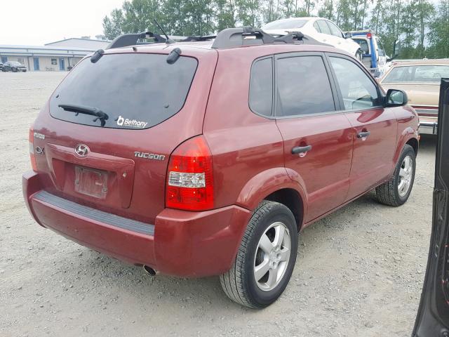 KM8JM12B06U478719 - 2006 HYUNDAI TUCSON GL RED photo 4