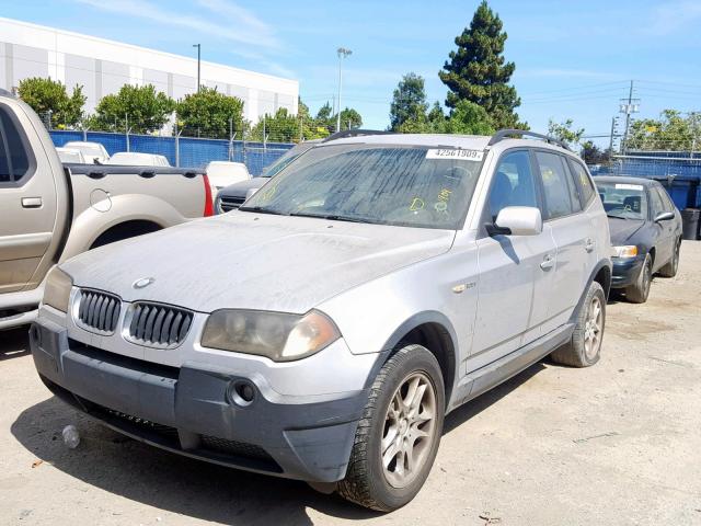 WBXPA73444WC40728 - 2004 BMW X3 2.5I SILVER photo 2