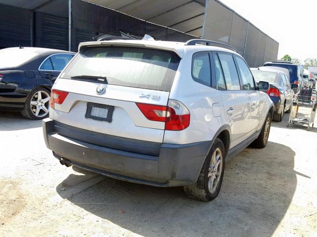 WBXPA73444WC40728 - 2004 BMW X3 2.5I SILVER photo 4