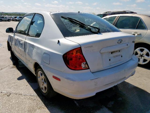 KMHCG35CX4U306873 - 2004 HYUNDAI ACCENT GL WHITE photo 3