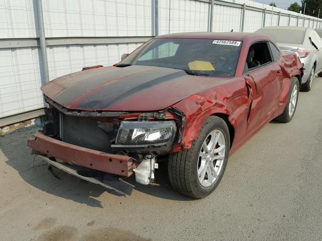 2G1FE1E32E9268364 - 2014 CHEVROLET CAMARO LS RED photo 2