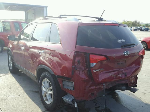 5XYKT4A6XEG443784 - 2014 KIA SORENTO LX RED photo 3