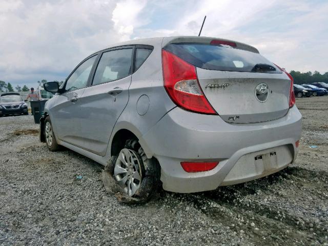 KMHCT5AEXFU217578 - 2015 HYUNDAI ACCENT GS SILVER photo 3