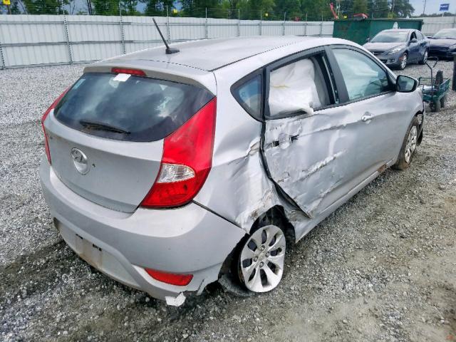 KMHCT5AEXFU217578 - 2015 HYUNDAI ACCENT GS SILVER photo 4