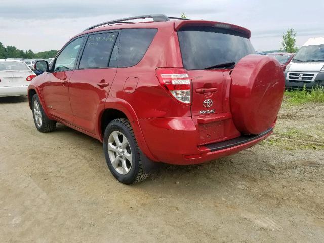 2T3DK4DVXBW044515 - 2011 TOYOTA RAV4 LIMIT RED photo 3