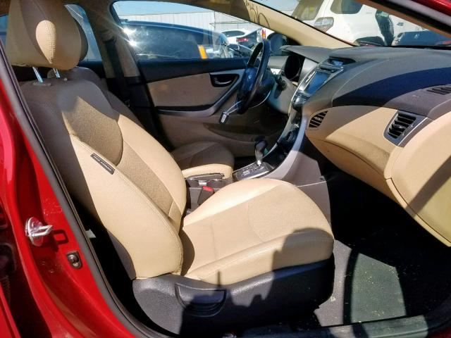 KMHDH4AE4DU563431 - 2013 HYUNDAI ELANTRA RED photo 5