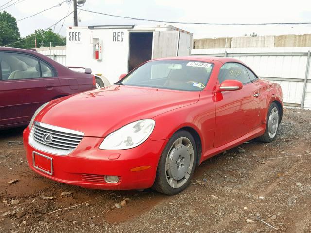 JTHFN48Y620017254 - 2002 LEXUS SC 430 RED photo 2