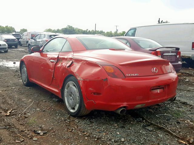 JTHFN48Y620017254 - 2002 LEXUS SC 430 RED photo 3