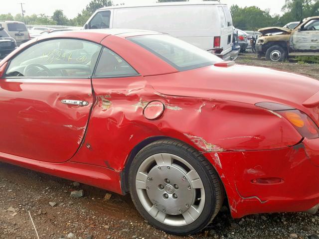 JTHFN48Y620017254 - 2002 LEXUS SC 430 RED photo 9