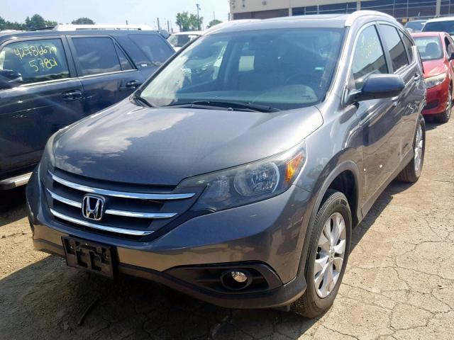 2HKRM4H77DH625587 - 2013 HONDA CR-V EXL GRAY photo 2