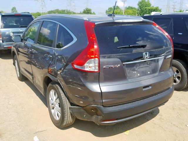 2HKRM4H77DH625587 - 2013 HONDA CR-V EXL GRAY photo 3