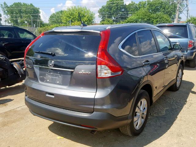 2HKRM4H77DH625587 - 2013 HONDA CR-V EXL GRAY photo 4