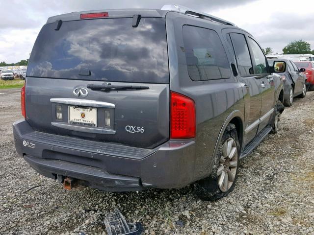 5N3AA08C18N908510 - 2008 INFINITI QX56 GRAY photo 4