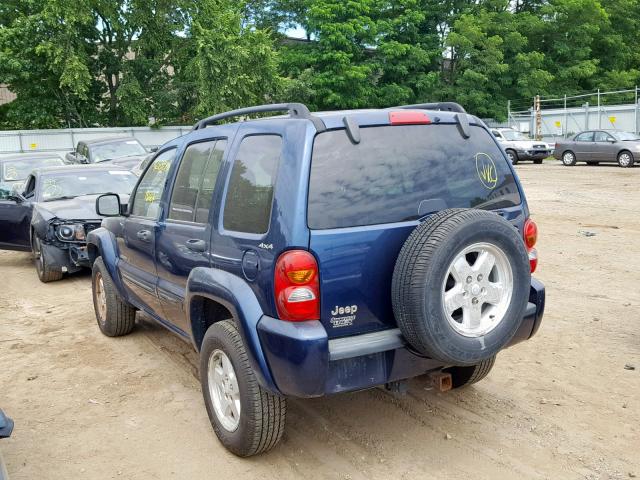 1J4GL58K02W176761 - 2002 JEEP LIBERTY LI BLUE photo 3