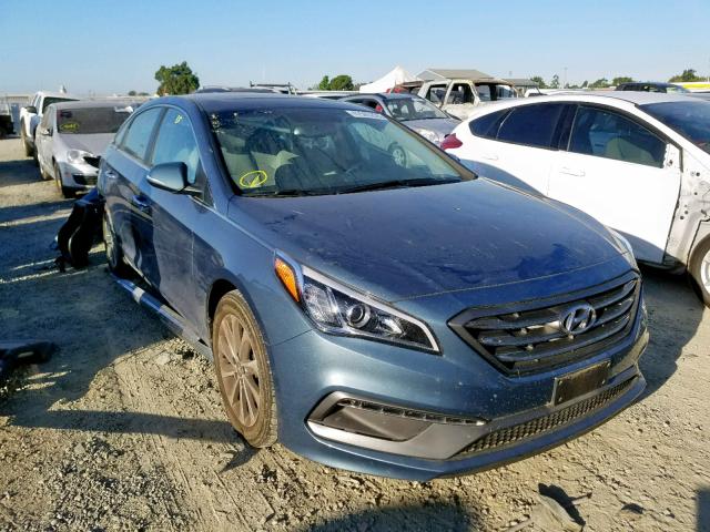 5NPE34AFXGH380016 - 2016 HYUNDAI SONATA SPO BLUE photo 1